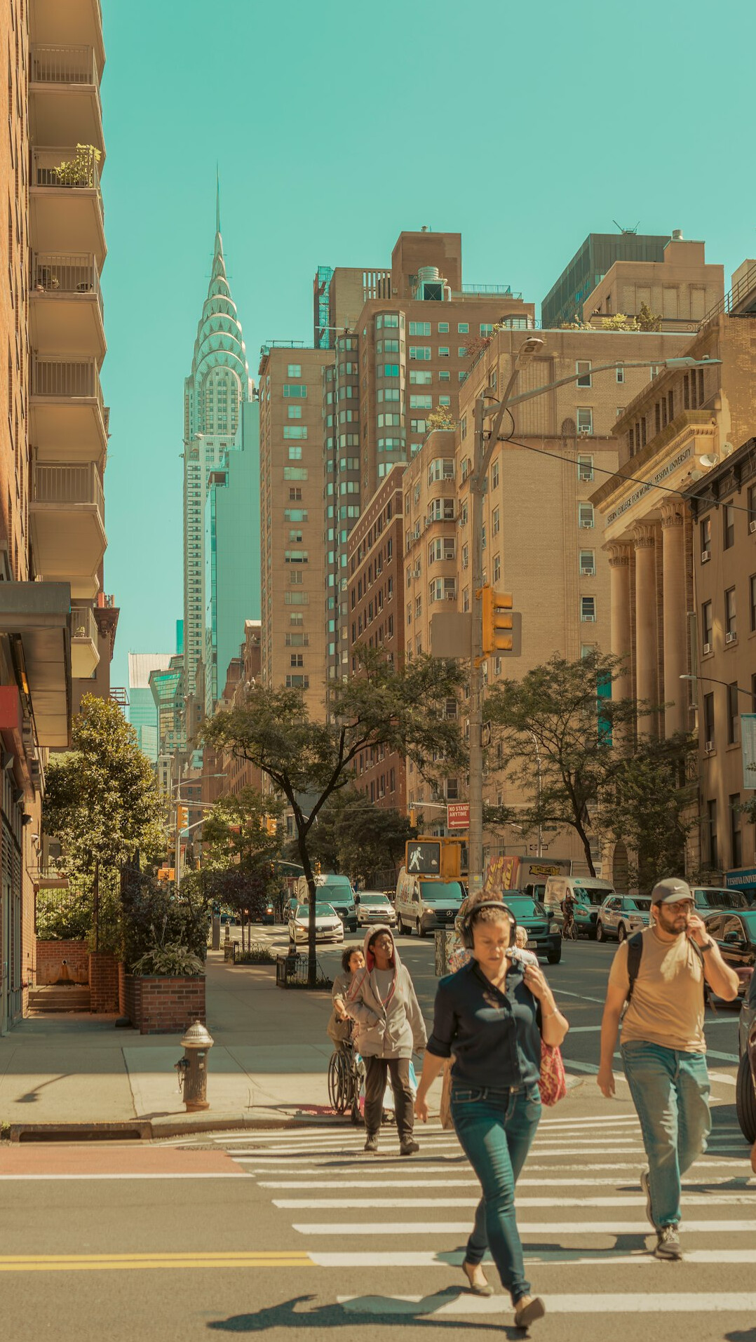 urban street scene with people